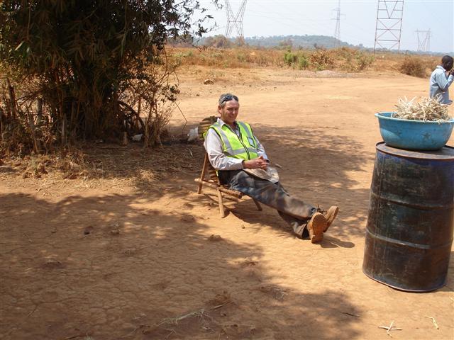 Lunch time in DRC. These guys make the most comfortable chairs
